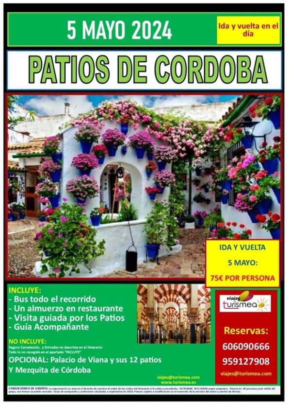 PATIOS DE CORDOBA – IDA Y VUELTA – 5 DE MAYO 2024