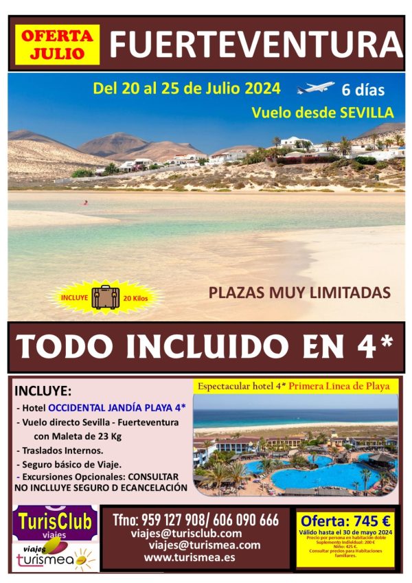 FUERTEVENTURA – 20 AL 25 DE JULIO 2024